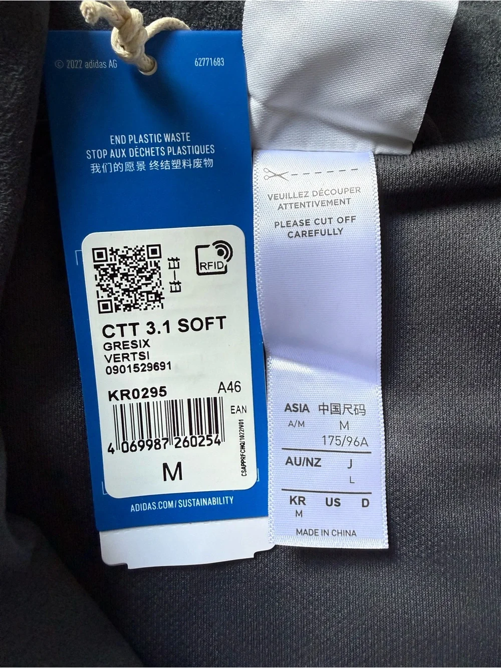 Adidas CTT Chinese Track Top 3.1 Gender Neutral Jacket Grey Blue (Asia Sizing)